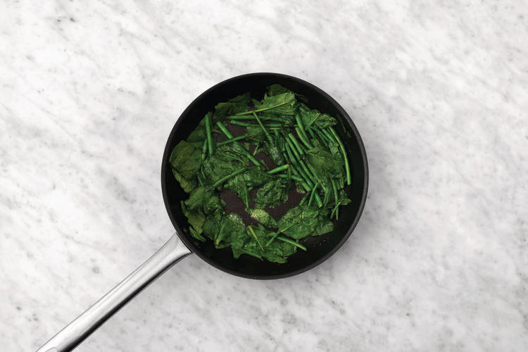 Cook the garlic greens