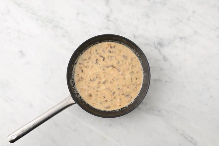Cook the mushroom sauce