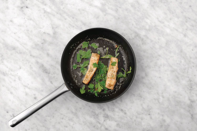 Cook the veggies & salmon