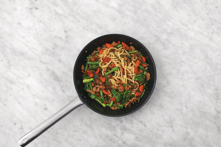 Cook the veggies & pork