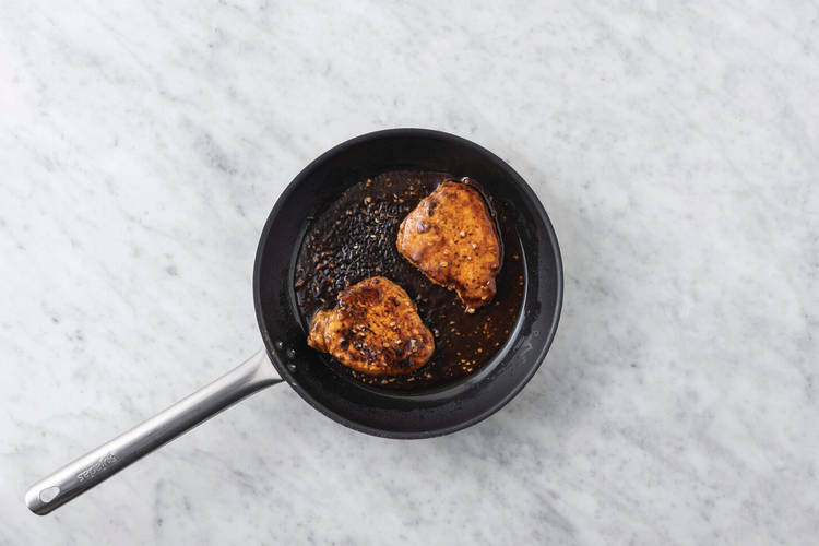 Glaze the pork