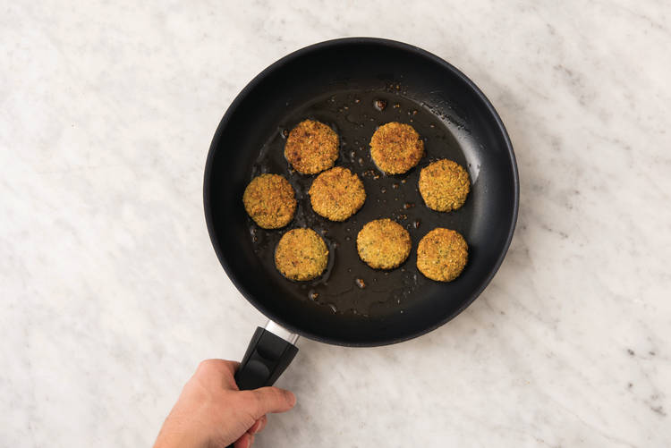 Cook the falafels