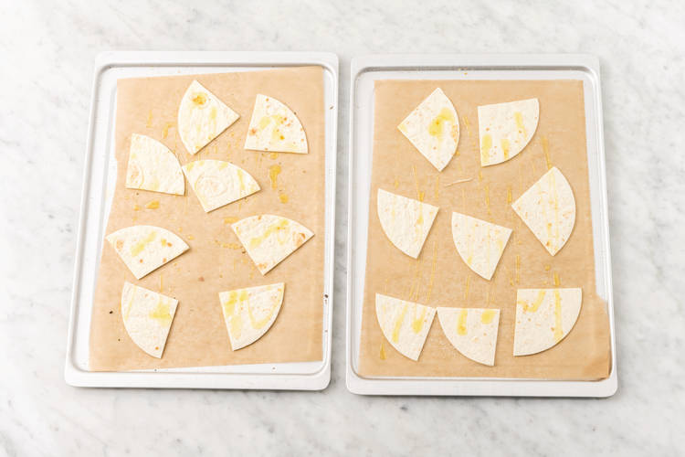 Bake the tortilla chips