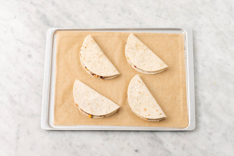 Assemble the quesadillas