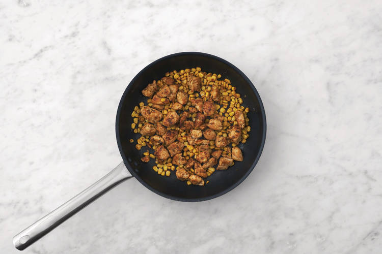 Cook the chicken & corn