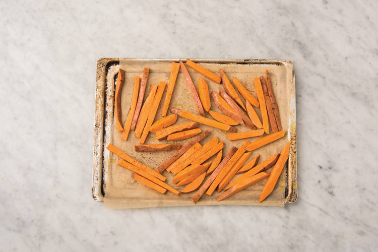 Bake the potato fries