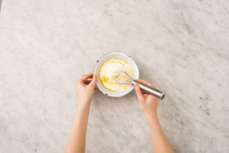 Make the garlic sour cream