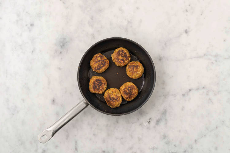 Cook the falafels