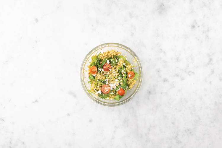 Toss the risoni salad