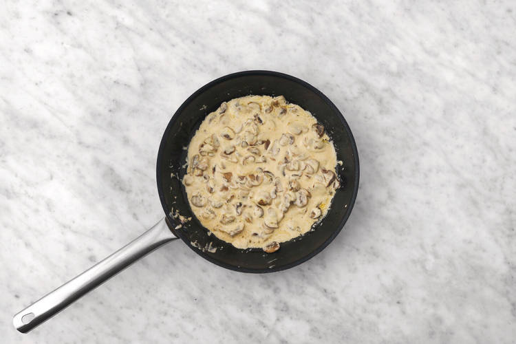 Make the mushroom sauce