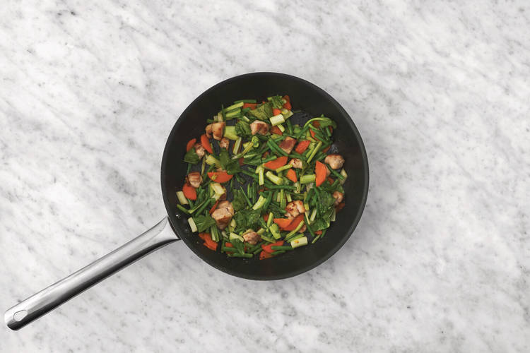 Cook the veggies & chicken