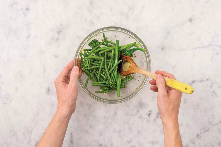 Season the veggies