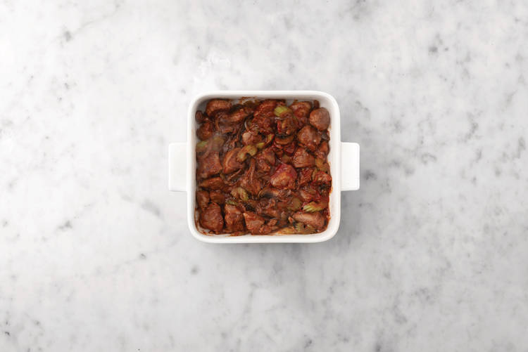 Bake the pie filling