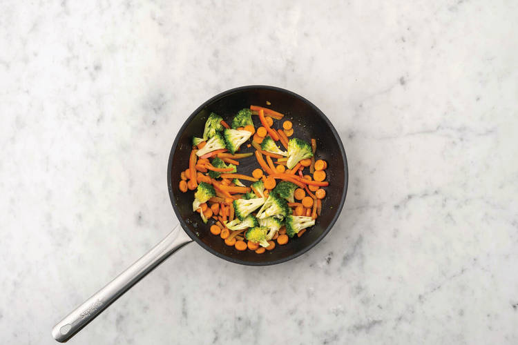 Cook the veggies & pork