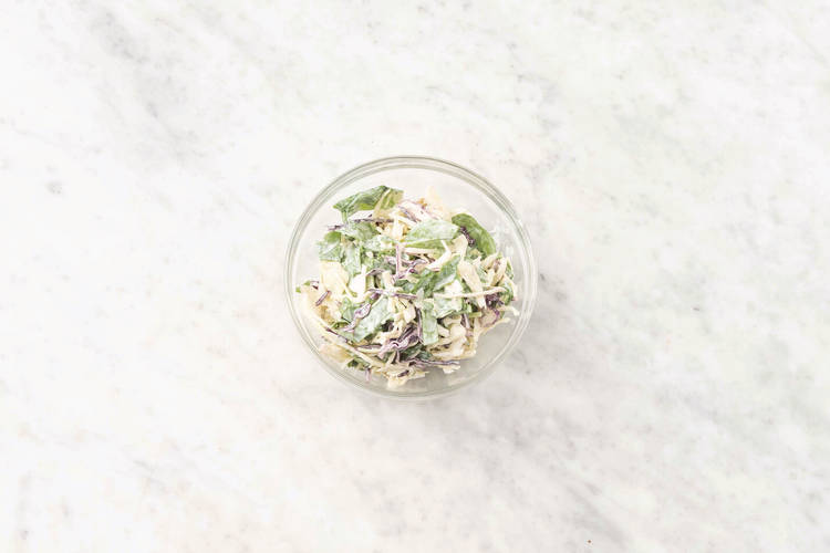 Make the creamy slaw