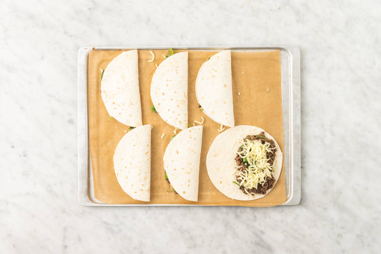 Bake the quesadillas