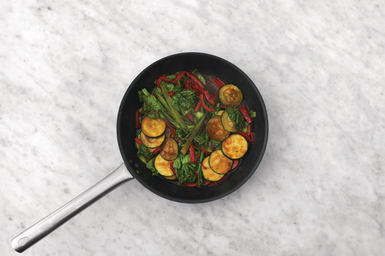 Stir-fry the veggies
