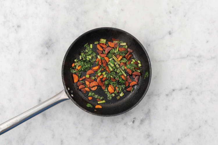 Cook the veggies