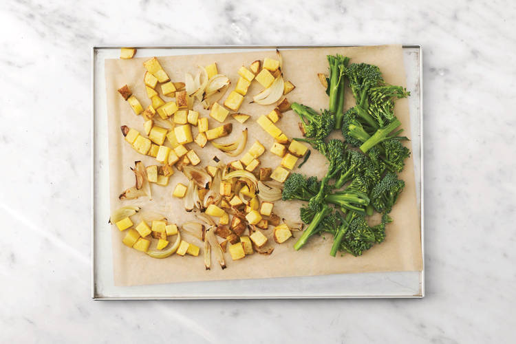 Roast the baby broccoli