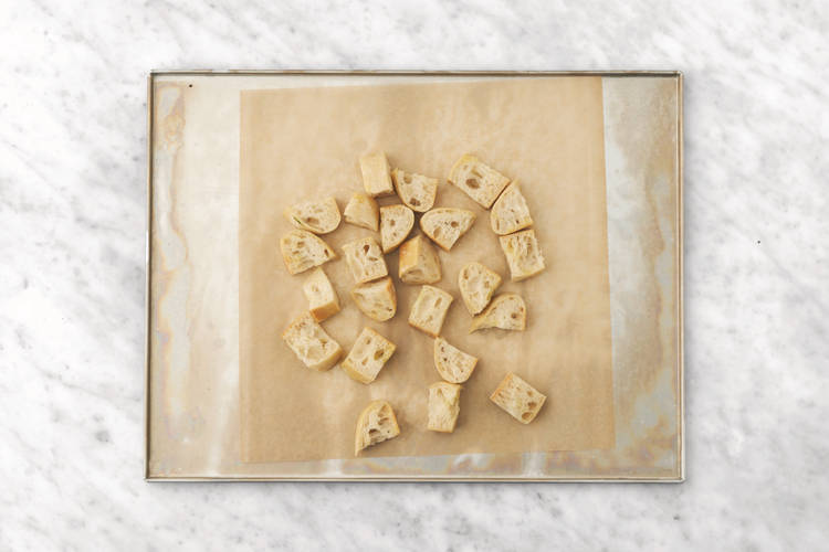 Prep the veggies & make the croutons