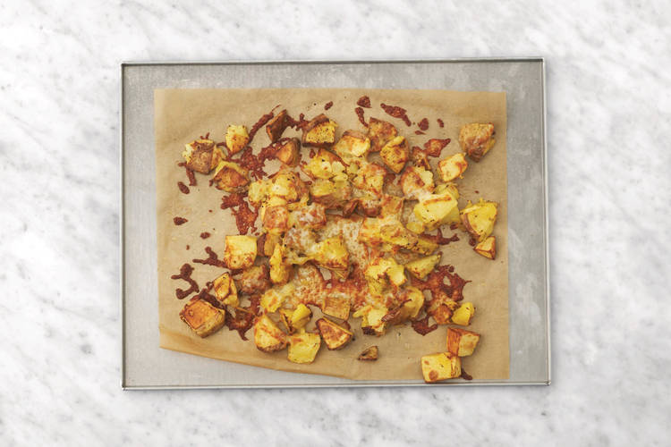 Bake the crushed potatoes