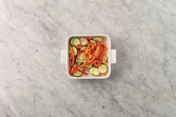 Roast the zucchini & capsicum