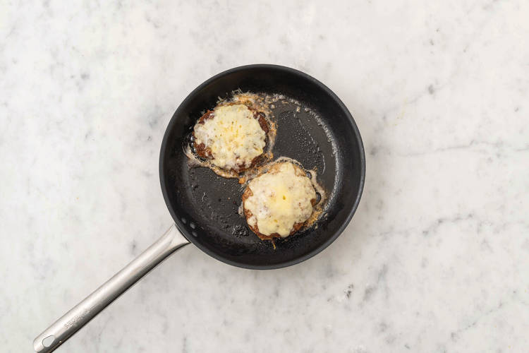 Cook the cheesy patties