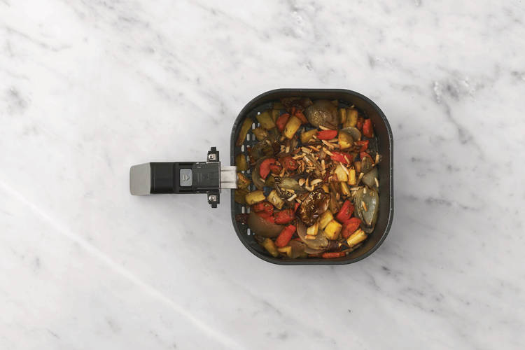 Air-fry the veggies