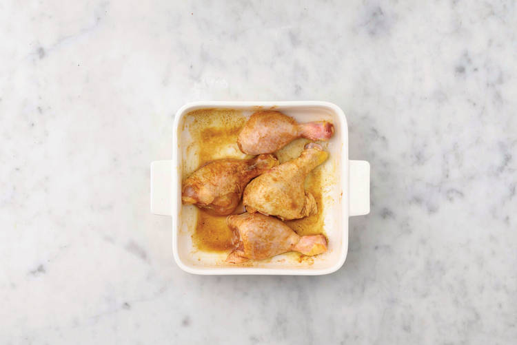 Bake the chicken drumsticks