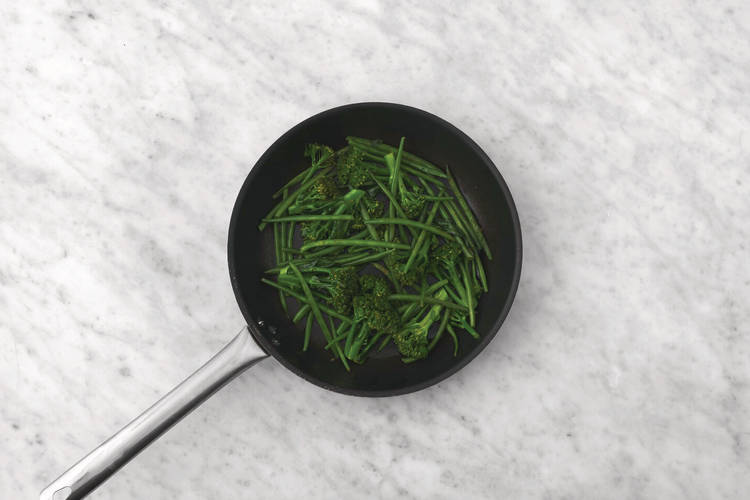 Cook the garlic greens