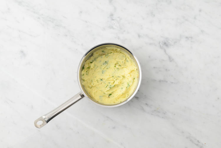 Steam the veggies & finish the mash