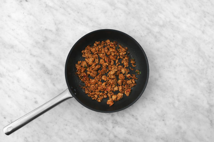 Cook the larb filling