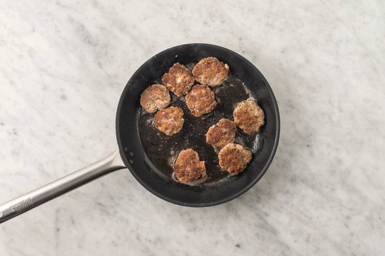 Cook the rissoles 