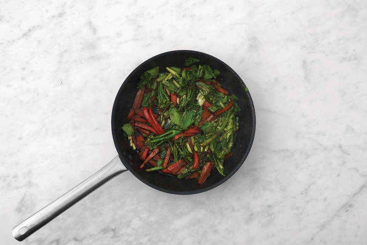 Stir-fry the veggies