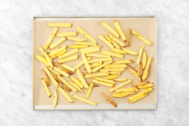 Bake the potato fries