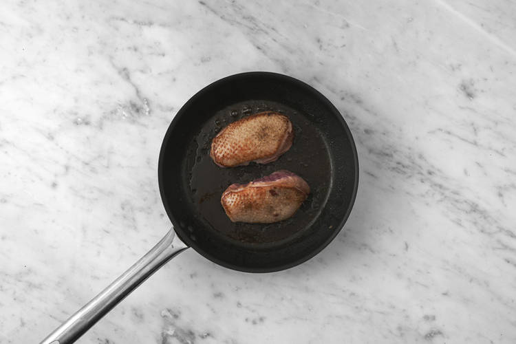 Sear the duck breast