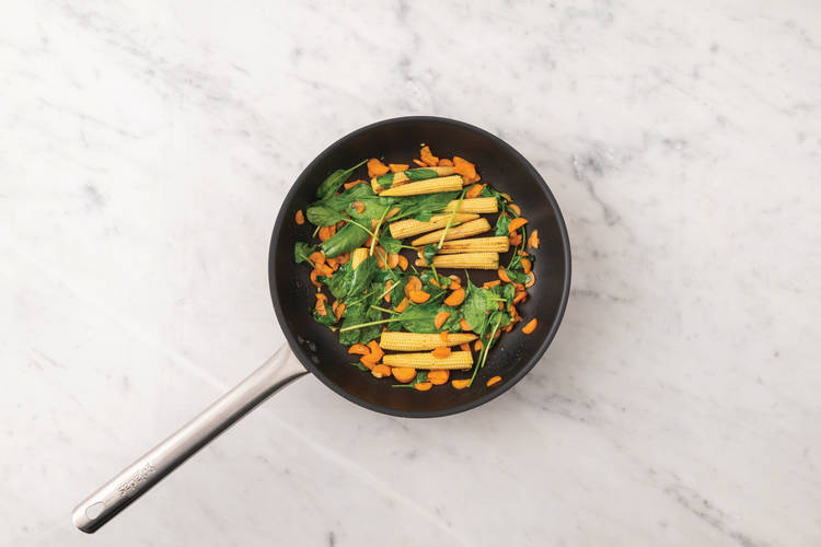 Cook the veggies 