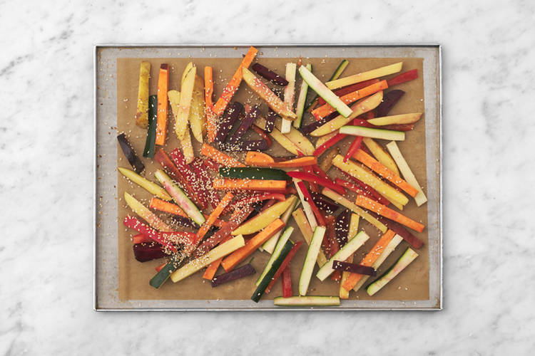 Bake the veggie fries