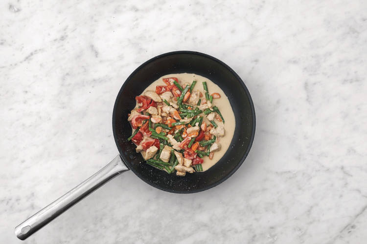 Cook the chicken & veggies