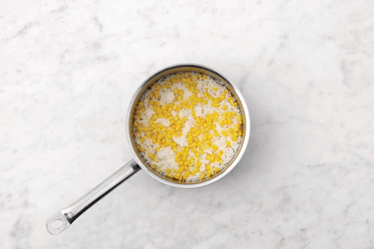 Make the corn rice