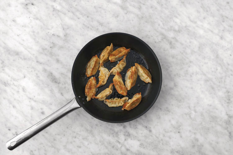 Cook the gyoza