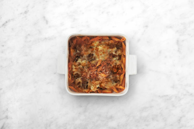 Grill the pasta bake