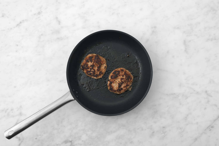 Cook the pork patties