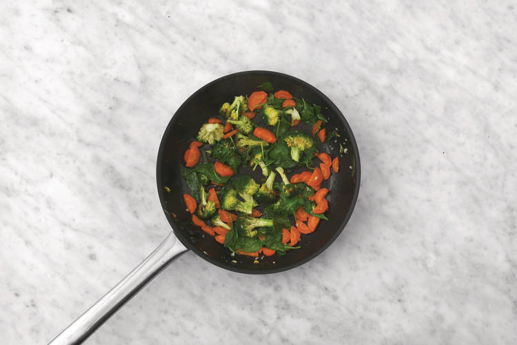Cook the veggies 