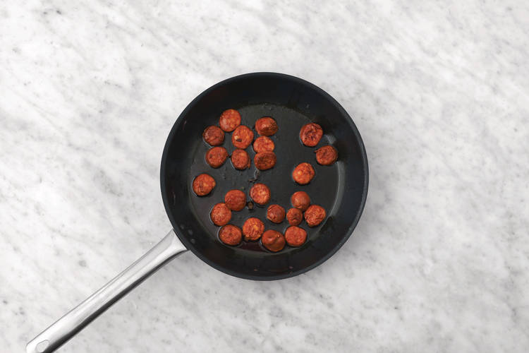 Cook the chorizo