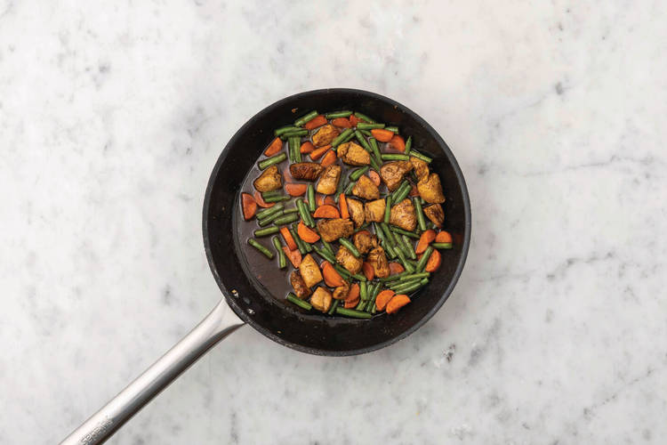 Stir-fry the chicken & veggies