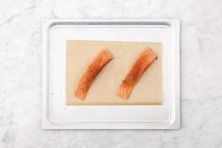 Bake the salmon