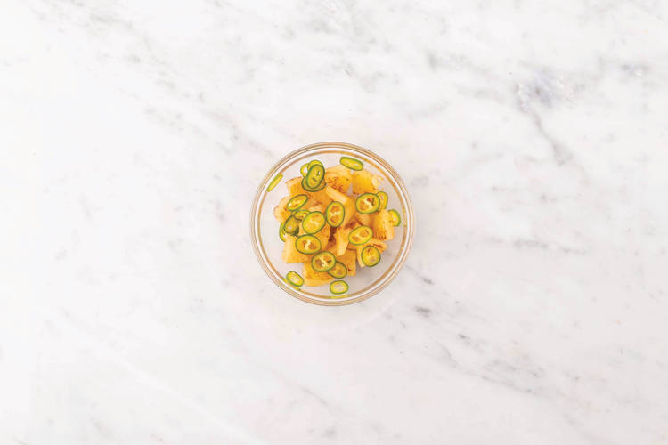 Make the pineapple salsa