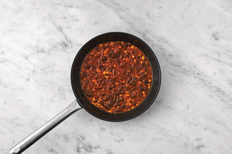Cook the corn & beans 