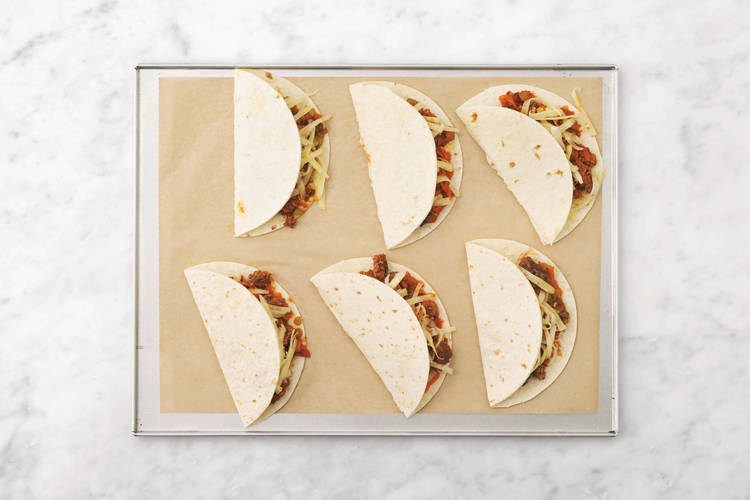 Bake the quesedillas